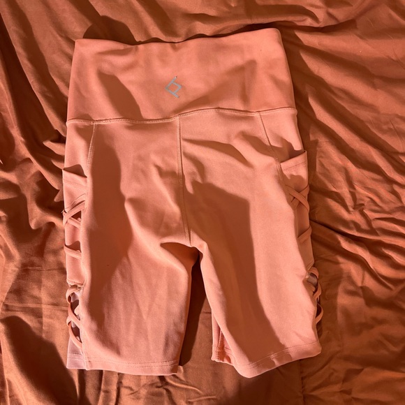 Orange Polyester Biker Shorts - Picture 3 of 3